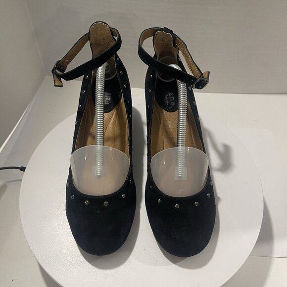 Montana Artisan crafted Suede Studded Ankle Strap Shoes In Black Sz 6.5M 4015821 - Picture 2 of 16